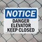 Signmission Danger Elevator Keep Closed, 10 in W x Rectangle, Plastic OS-2PACK-NS-P-710-L-10900 - alternate 4